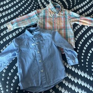 Toddler Plaid and Solid Kids Button Up Shirts